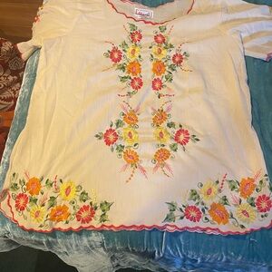 Vintage Embroidered Peasant Blouse